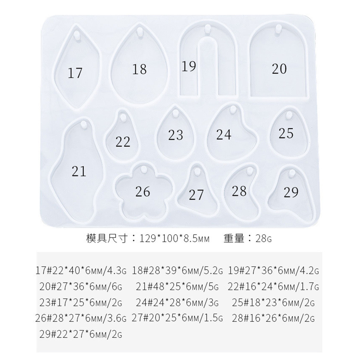 Versatile Resin Mold for Customized Pendants and Charms