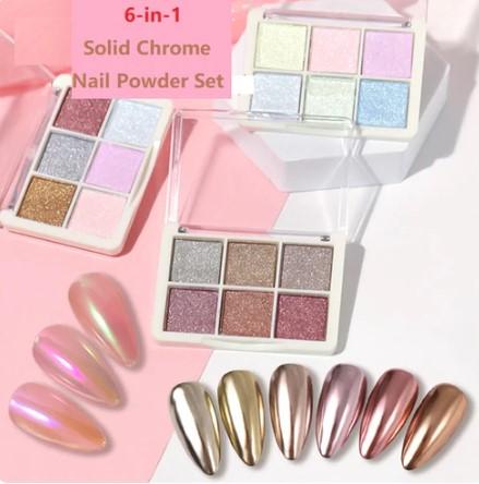 6-in-1 Nail Mirror Powder Set